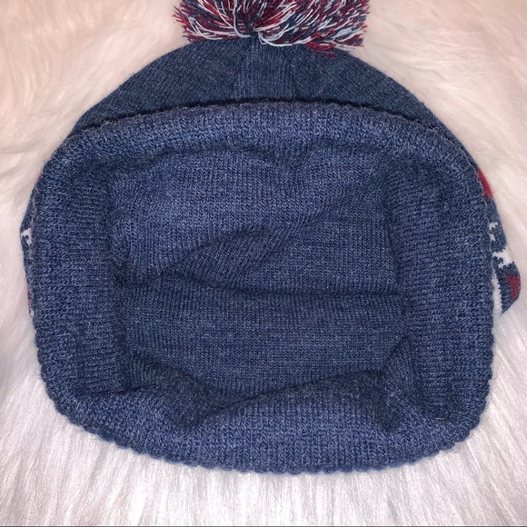Vans Red, White, and Blue Snow Hat Beanie with Pom Pom - Picture 2 of 3
